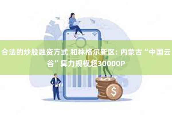合法的炒股融资方式 和林格尔新区: 内蒙古“中国云谷”算力规模超30000P