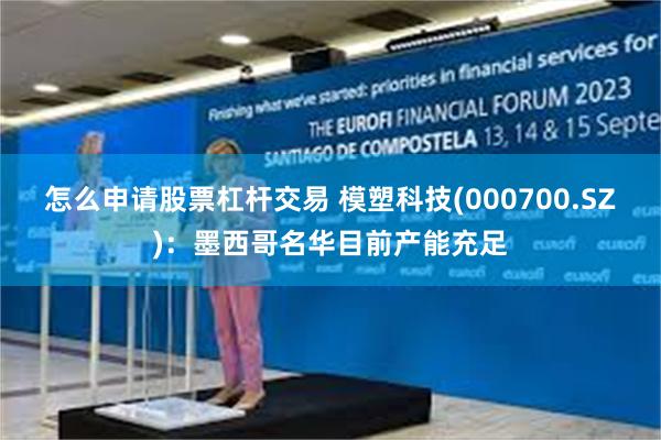 怎么申请股票杠杆交易 模塑科技(000700.SZ)：墨西哥名华目前产能充足