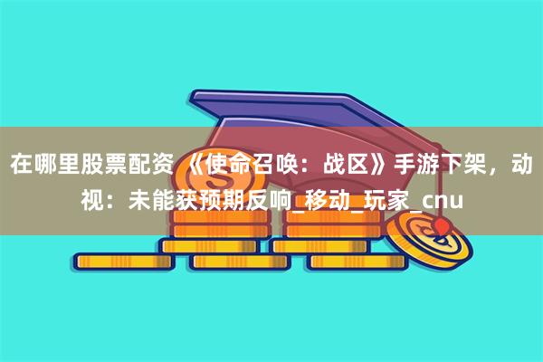 在哪里股票配资 《使命召唤：战区》手游下架，动视：未能获预期反响_移动_玩家_cnu