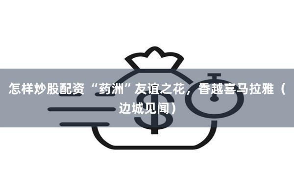 怎样炒股配资 “药洲”友谊之花，香越喜马拉雅（边城见闻）